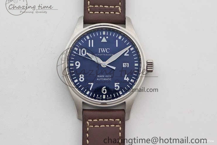 MIROTIME 0502 Mark XVIII IW327010 SS M+F 1:1 Best Edition Blue Dial on Brown Leather Strap A Resilient 7051